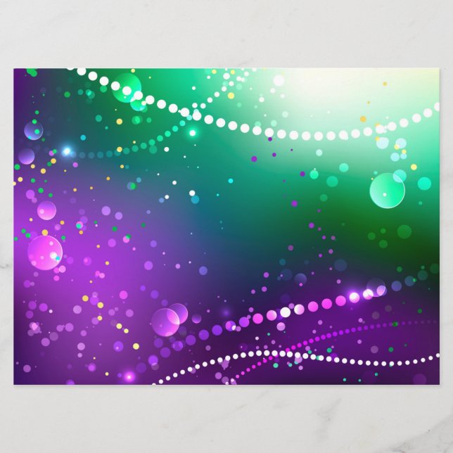 Menú Fondo morado festivo Mardi Gras (Anverso)