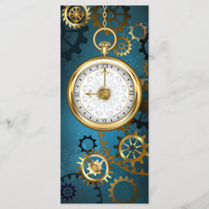 Menú Fondo turquesa de vapor con engranajes