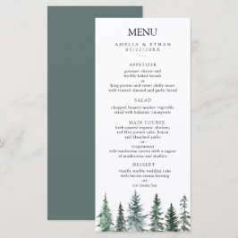 Menú Forest Wintre Watercolor Wedding