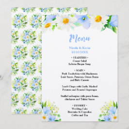 Menú Forget-Me-Nots and Daisies Floral Wedding