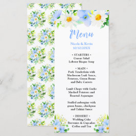 Menú Forget-Me-Nots and Daisies Floral Wedding