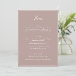 Menú Formal Classic Border Mauve Script Elegant Wedding
