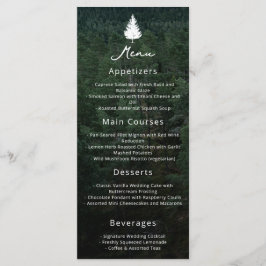 Menú Foto de Bosque Rústico Silueta de Abeto de Boda