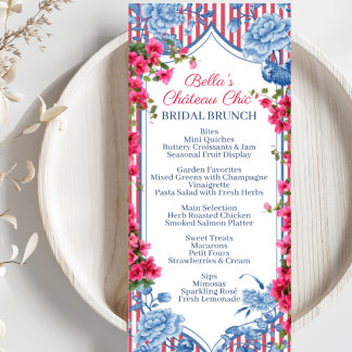 Menú French Toile Bridal Shower, Garden Party, Bridal 