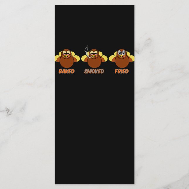Menú Funny barbacoa horneada humeante Turquía frita (Anverso)