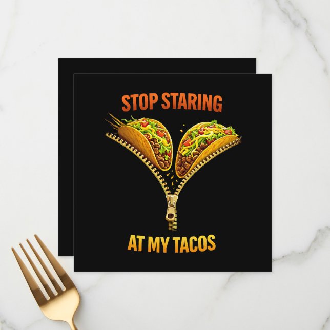 Menú Funny Taco Lover Stop Staring (Anverso/Reverso In Situ)