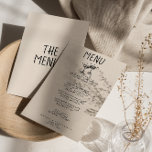 Menú Gafas de champán de mano trenzadas retro Boda quir<br><div class="desc">Un colorido menú retro funky moderno para la cena boda blanco y negro. Que presenta diseño de plantillas de moda de fondo lechoso cremoso y tipografía escrita a mano negra. Con Hand dibujó dos vasos de champán . Una perfecta y a juego con la suite.</div>