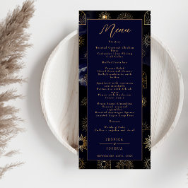 Menú Galaxia celeste Sun Crescent Moon Navy