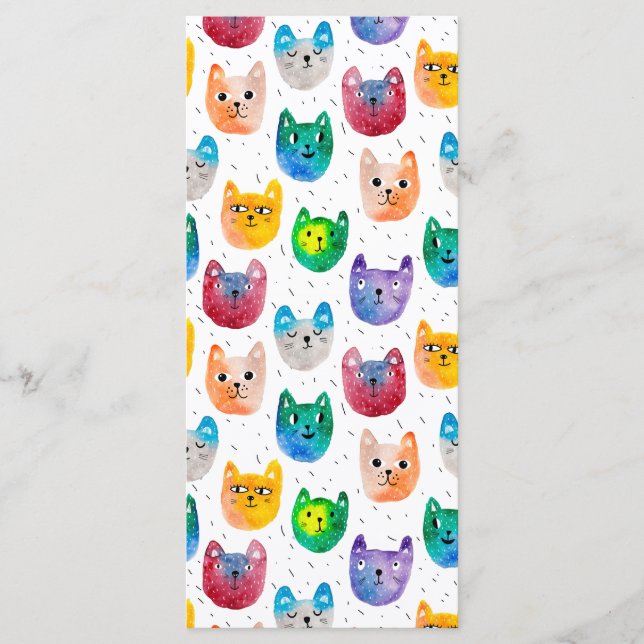 Menú Gatos a la acuarela y amigos (Anverso)