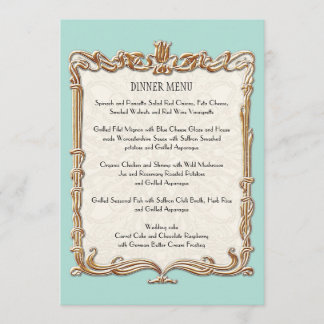 Menú Gatsby Art Deco Nouveau Lace Faux Gold Tulip