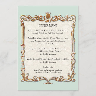 Menú Gatsby Art Deco Nouveau Lace Faux Gold Tulip