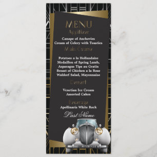 Menú Gatsby Deco Blanco Limo Boda