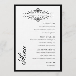 Menú [GAZELLE] Elegante Boda monocromo blanco y negro