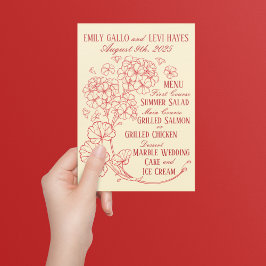 Menú Geranios rojos en Boda pekinés