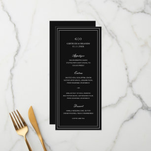 Menú Gertrude Black Classic Elegant Wedding