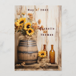 Menú Girasoles de Country Western Barril de Whisky