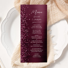 Menú Glam Burgundy Purpurina cepillado Boda Metalizado