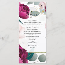 Menú Glam Floral de Jardín de Peonía Rosa Eucalipt