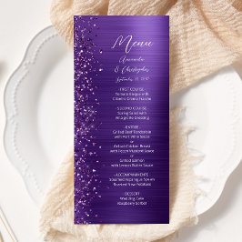 Menú Glam Purple Purpurina cepillado Boda Metalizado