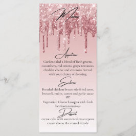 Menú Glam Rosa Oro Rosa Brillo Goteo Elegante