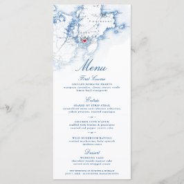 Menú Gloucester Cape Ann Map Elegant Script de la Marin