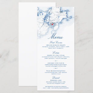 Menú Gloucester Cape Ann Map Elegant Script de la Marin