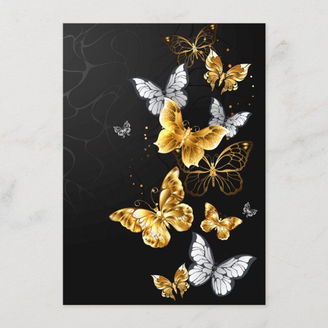 Menú Gold and white butterflies (Anverso)