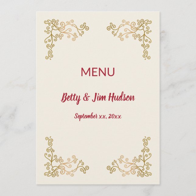 Menú Golden - 50 - Aniversario de la Recepción (Anverso)