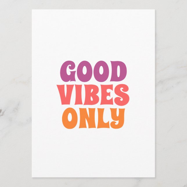 Menú Good Vibes Only Typography Wall Art (Anverso)