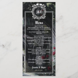Menú Gothic Ruins Floral Roses Wedding