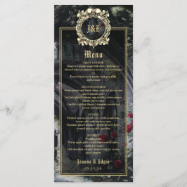 Menú Gothic Ruins Floral Roses Wedding