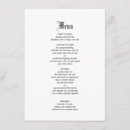 Menú Gótico Elegante para cenar Bodas