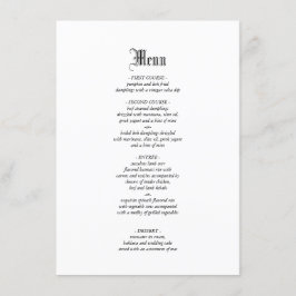 Menú Gótico Elegante para cenar Bodas