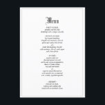 Menú Gótico Elegante Para Cenar Con Frontera<br><div class="desc">Personalice y personalizar este menú boda de inspiración gótica. Las opciones de edición están disponibles.</div>