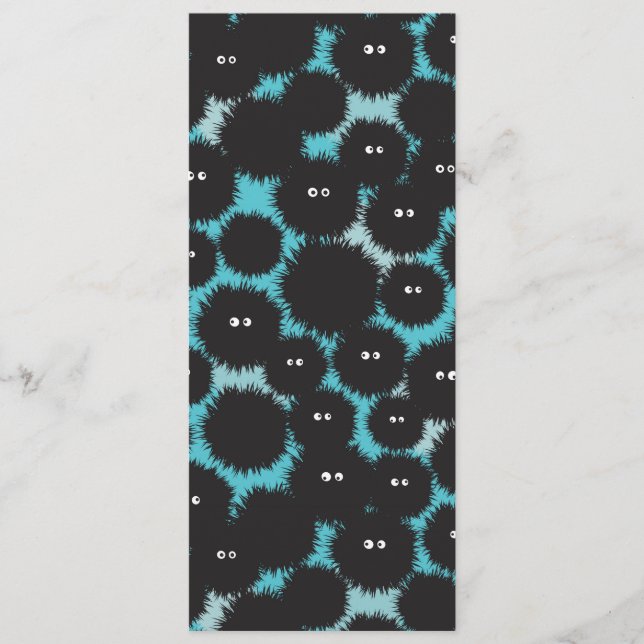 Menú Graciosos monstruos esponjosos negros (Anverso)