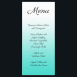 Menú Gradiente turquesa minimalista<br><div class="desc">Crea tu propio diseño minimalista de blanco a boda turquesa brillante. Personalizar el texto según sea necesario. Cambiar el estilo,  tamaño o color del tipo de letra.</div>
