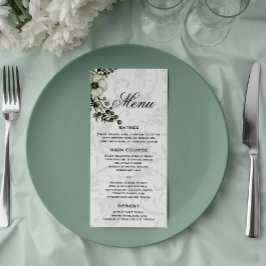 Menú Gray Damask y Green Bouquet Boho Boda