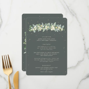 Menú Gray Green Snowberry + Eucalipto Boda de 3 Platos