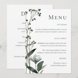 Menú Green Floral Botanical Wedding