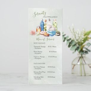 Menú Green Watercolor Spa y Wellness Center Price