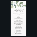 Menú Greenery Eucalyptus Boda Elopement Dinner<br><div class="desc">Tarjeta De Cena Moderna Eucalyptus Boda Elopement. Fácil personalizar y personalizado a sus necesidades,  y los huéspedes de la cena estarán encantados cuando vean este perfecto y elegante menú de la cena.</div>