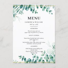 Menú Greenery Eucalyptus Frameborder Boda