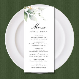 Menú Greenery Gold Garden deja Boda botánico