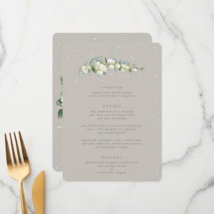 Menú Greige Snowberry+Eucalyptus 3 Boda del curso