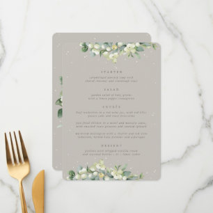Menú Greige Snowberry+Eucalyptus 4 Curso Boda