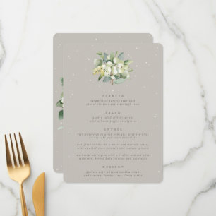 Menú Greige Snowberry+Eucalyptus 4 Curso Boda