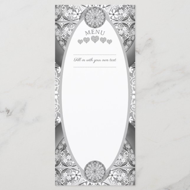 Menú Gris de encaje cerámico (Anverso)