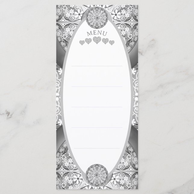 Menú Gris de encaje cerámico (Anverso)