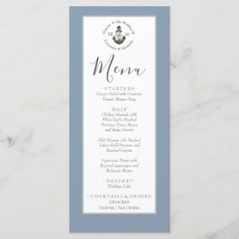 Menú Gris dorado azul turbio, boda temático náutico