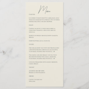 Menú Gris tormentoso ・ Boda manuscrito